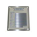 McNeilus 0215056 – PLACARD-AXLE PSI, 4-12YD
