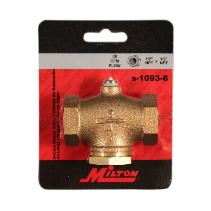 package of 1/2" FNPT In-Line Check Valve
