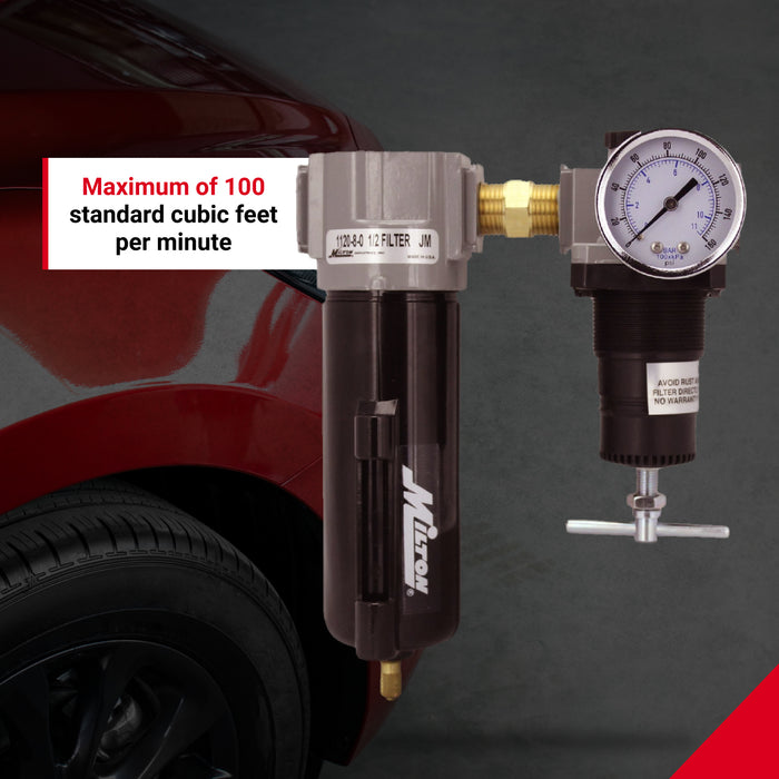 1/2" NPT Deluxe Metal FR Duo Air Filter Regulator