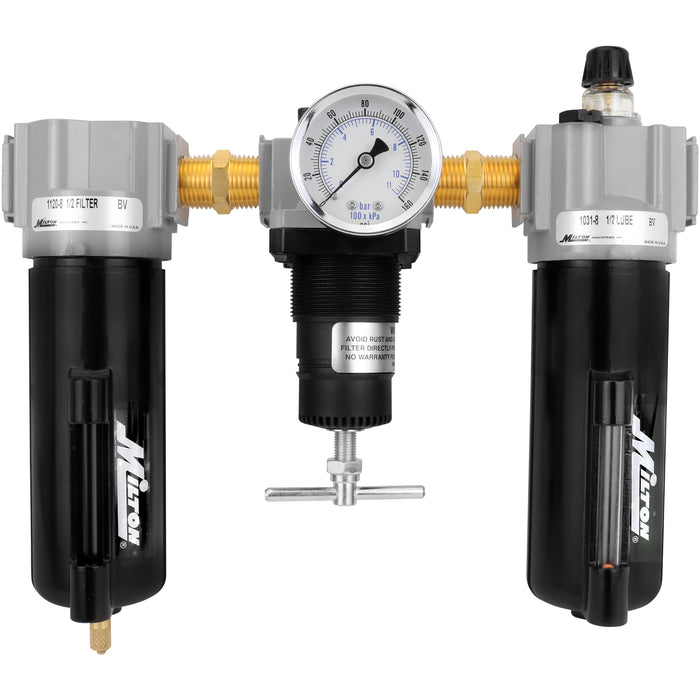 1/2" NPT Deluxe Polycarbonate FRL Trio