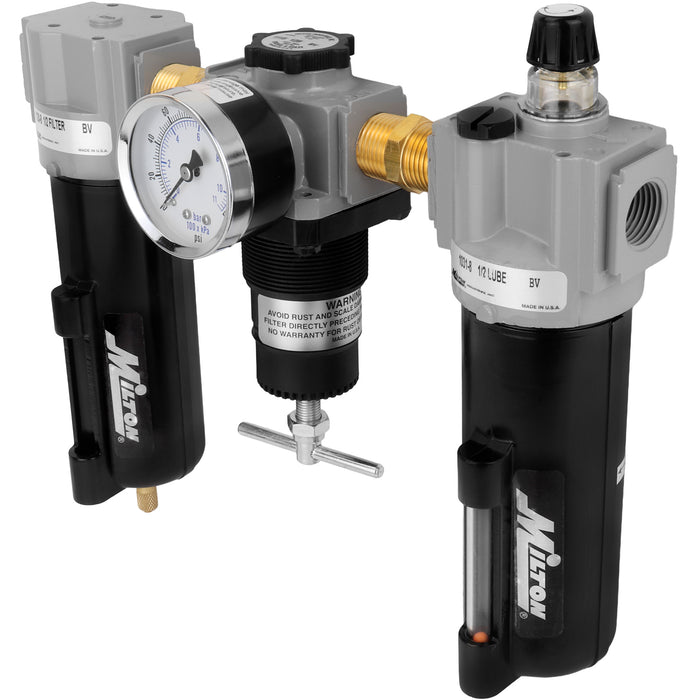1/2" NPT Deluxe Polycarbonate FRL Trio