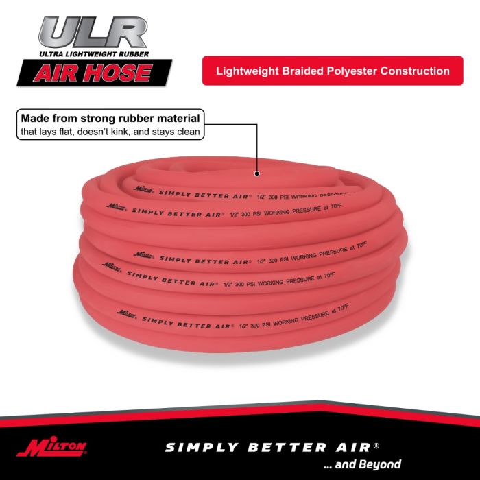 1/2" Ultra Lightweight Rubber Hose, 100' Bulk Hose w/ No Ends