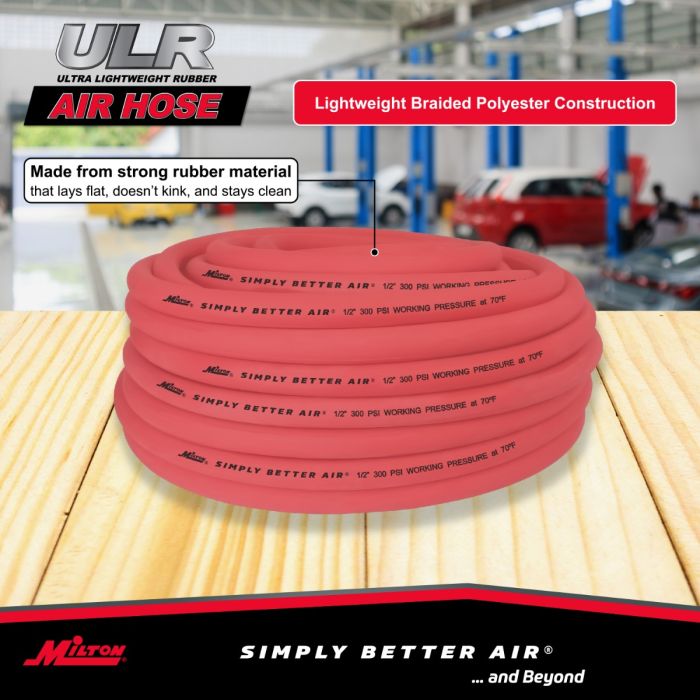 1/2" Ultra Lightweight Rubber Hose, 100' Bulk Hose w/ No Ends