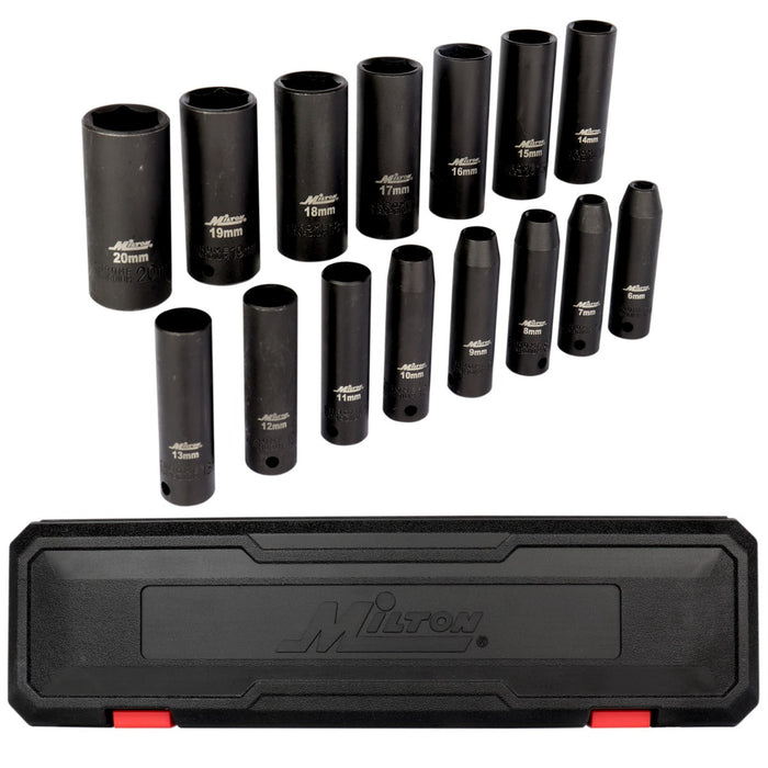 1300-SS-02 3/8" Drive Deep 6-20 Metric Impact Socket Set (15-Piece)