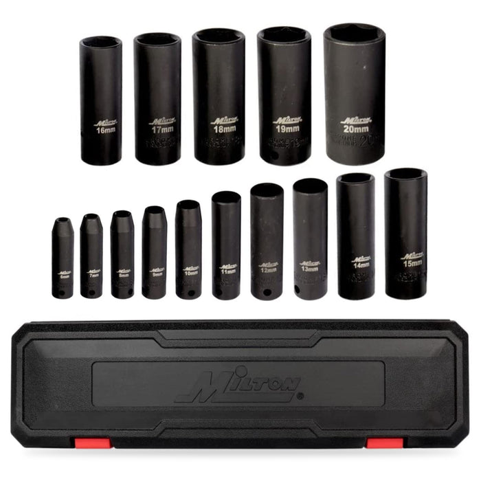 1300-SS-02 3/8" Drive Deep 6-20 Metric Impact Socket Set (15-Piece)