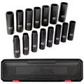 1300-SS-05 1/2 Drive Deep 10-24 Metric Impact Socket Set (15-Piece)
