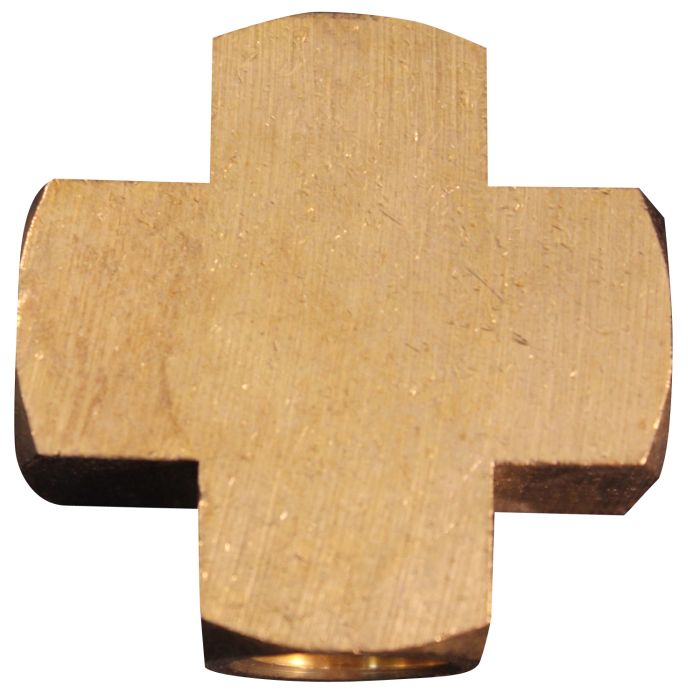 1/4" FNPT Brass Cross Hose Fitting