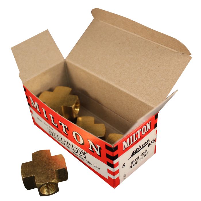 1/4" FNPT Brass Cross Hose Fitting