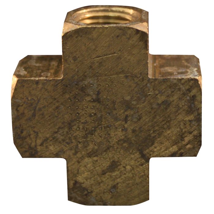 1/4" FNPT Brass Cross Hose Fitting