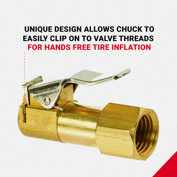 1/4" FNPT Euro-Style Air Chuck, Clip-On