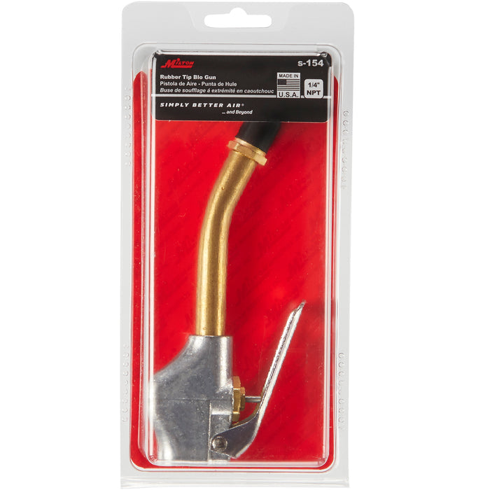 1/4" Lever-Style Pneumatic Blow Gun with 4" Bent Nozzle