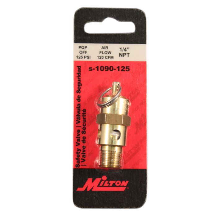 1/4" MNPT ASME Safety Valve - 125 PSI Pop off Pressure