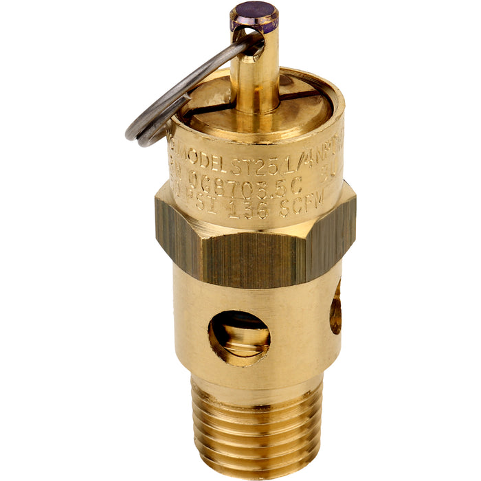 1/4" MNPT ASME Safety Valve - 150 PSI Pop off Pressure