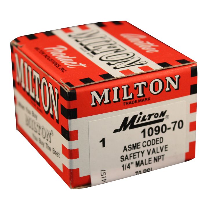 1/4" MNPT ASME Safety Valve - 70 PSI Pop off Pressure
