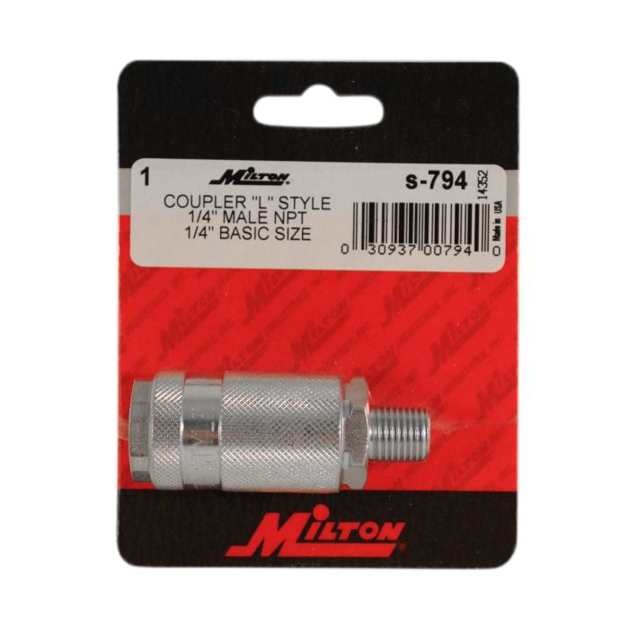 1/4" MNPT L-Style Coupler