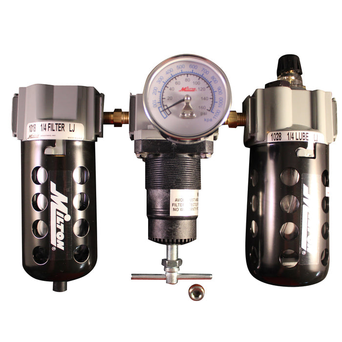 1/4" NPT Deluxe Polycarbonate FRL Trio