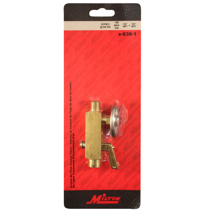 1/4" NPT Flow Control Valve with Dial Gauge