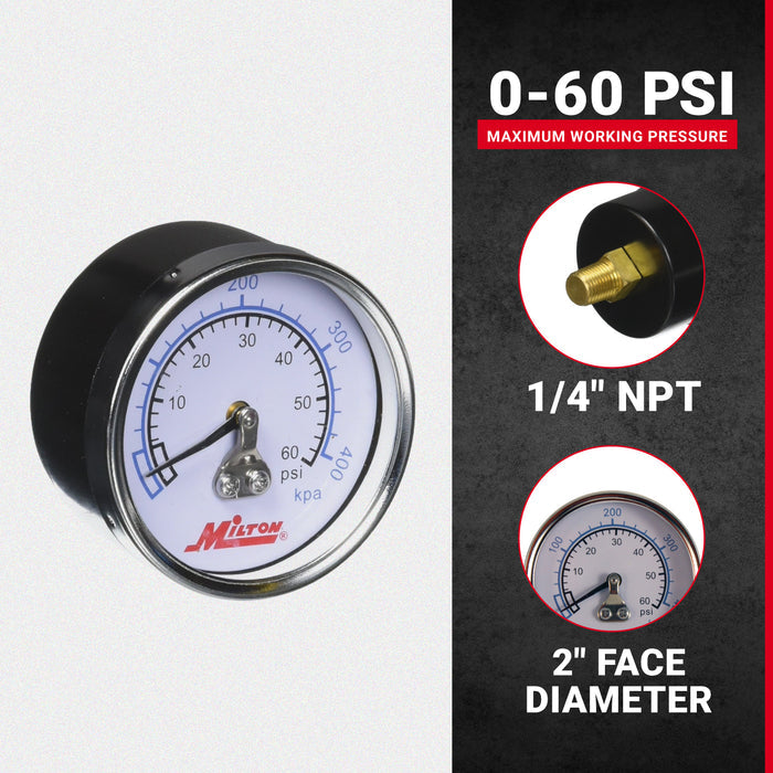 1/4" NPT Mini Pressure Dial Gauge