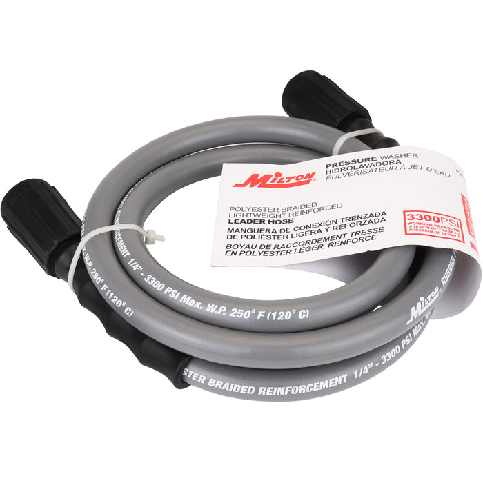 1/4" x 6' Poly Braided Pressure Washer Hose Assembly - M22 Connections