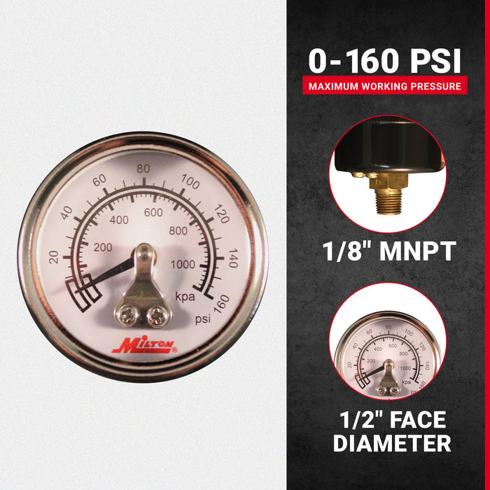 1/8" NPT Mini High Pressure Dial Gauge