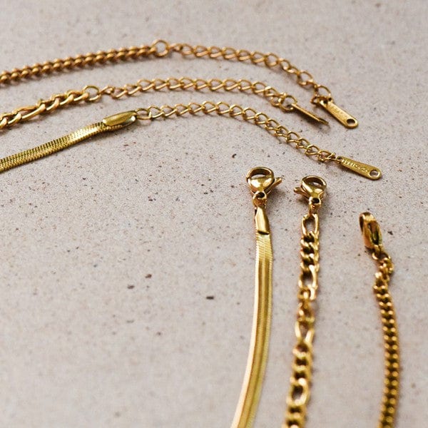 18K Chain Necklace Set In Gold - Infinity Raine