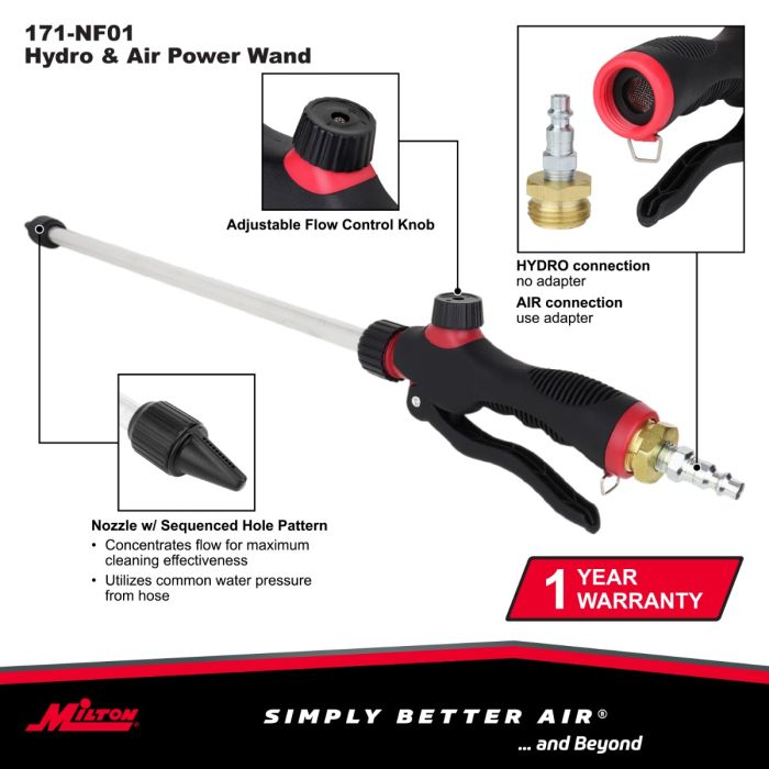 2-in-1 High Volume Hydro & Air POWER WAND® Cleaning Wand