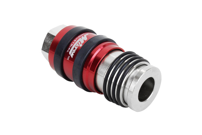 2 In ONE Universal Safety Exhaust Industrial Coupler, 1/4" NPT x 3/8" Body Flow
