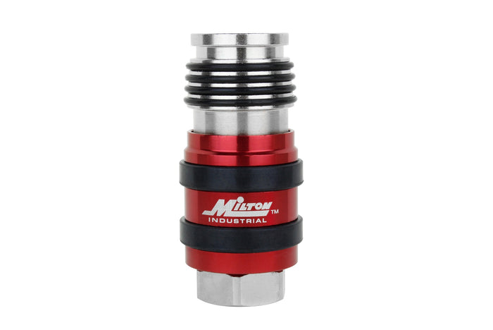 2-In-ONE Universal Safety Exhaust Industrial Coupler, 3/8" NPT x 3/8" Body Flow - PATENTED