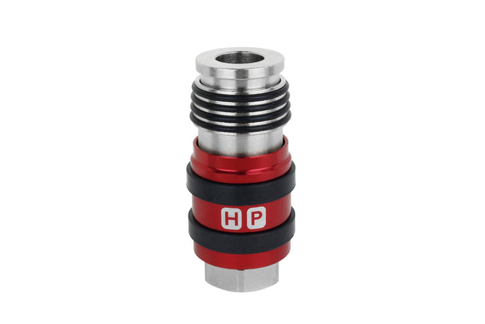 2-In-ONE Universal Safety Exhaust Industrial Coupler, 3/8" NPT x 3/8" Body Flow - PATENTED