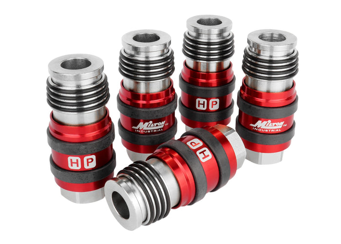 2-In-ONE Universal Safety Exhaust Industrial Coupler, 3/8" NPT x 3/8" Body Flow - PATENTED