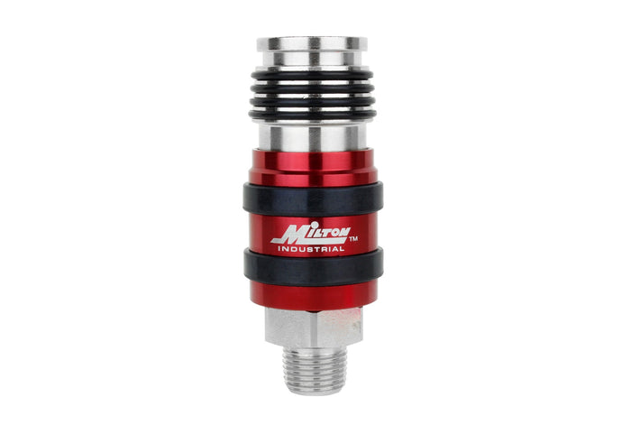 2-In-ONE Universal Safety Exhaust Industrial Coupler, 3/8" NPT x 3/8" Body Flow - PATENTED