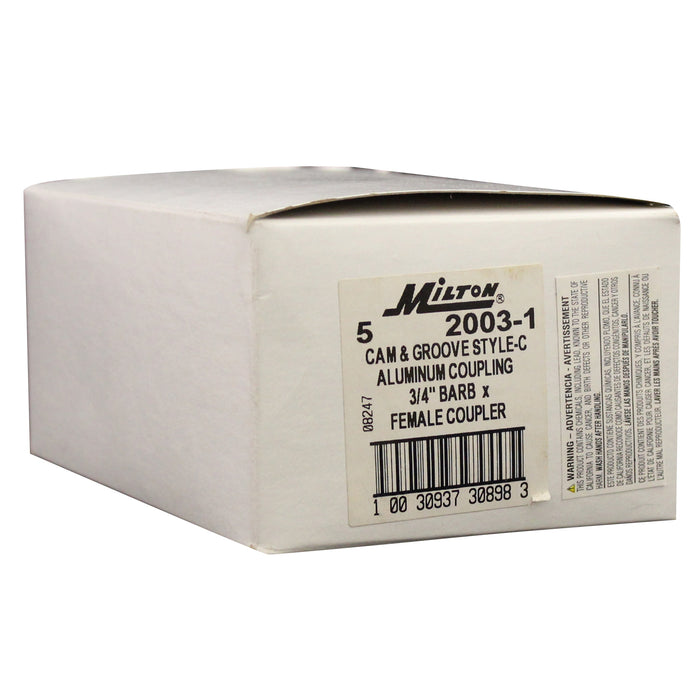 3/4" Hose Barb C-Style Cam and Groove Coupler (Box of 5)