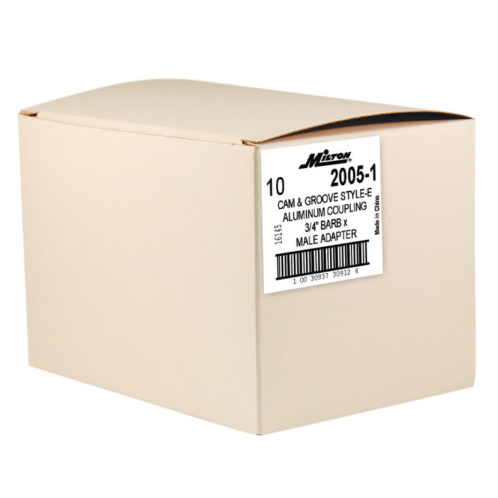 3/4" Hose Barb E-Style Cam and Groove Coupler (Box of 10)