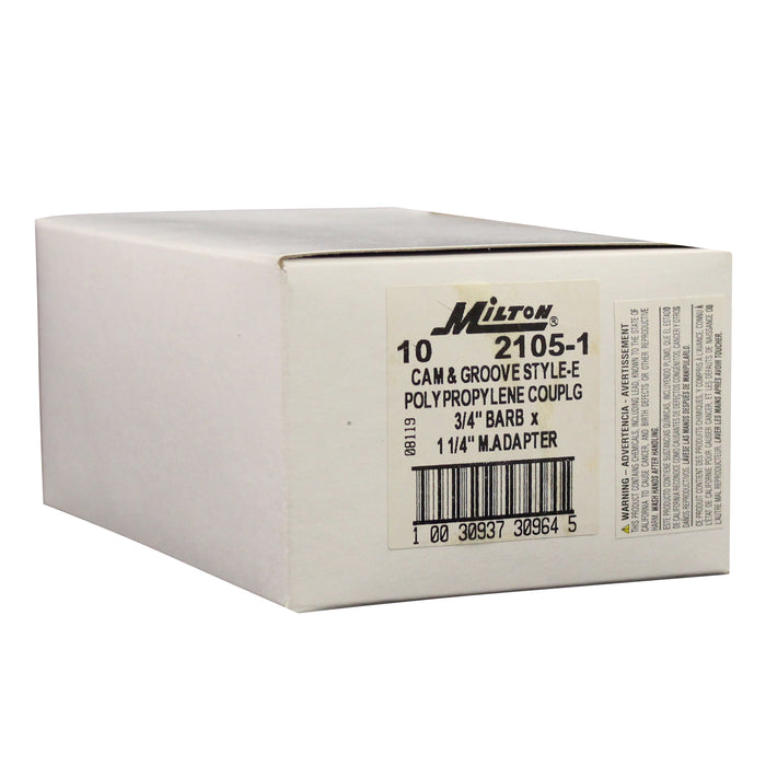 3/4" Hose Barb E-Style Cam and Groove Coupler (Box of 10)