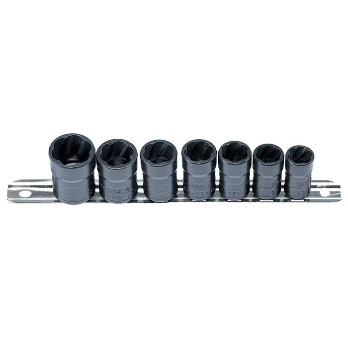 3/8″ Drive 7 Piece Twist Socket Oil Drain Plug Removal System