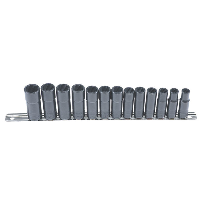 3/8” Drive (Deep Well) 13 Piece Twist Socket Damaged Fastener Removal System