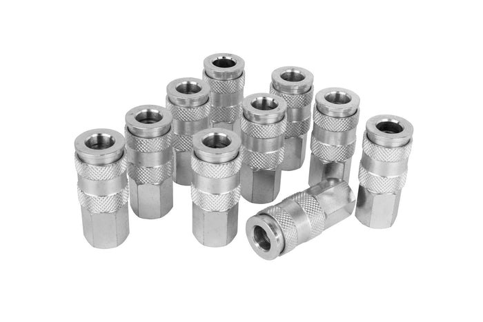 3/8" FNPT High Flow (V-Style) Quick-Connect Steel Coupler (Box of 10)