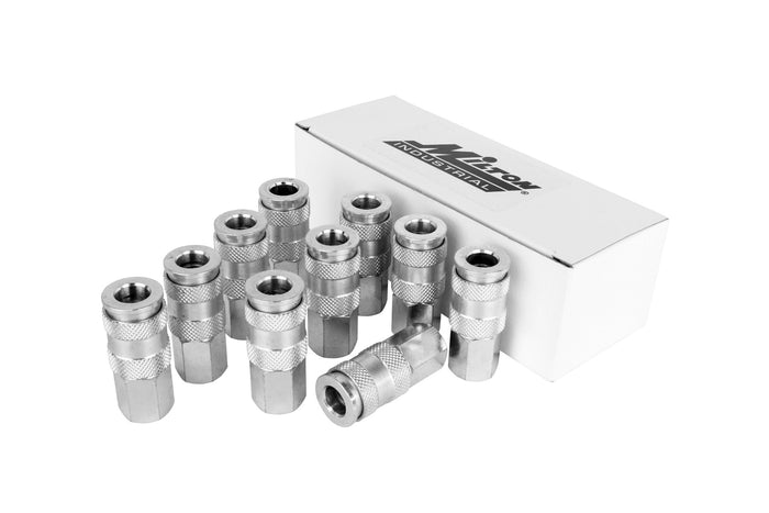 3/8" FNPT High Flow (V-Style) Quick-Connect Steel Coupler (Box of 10)
