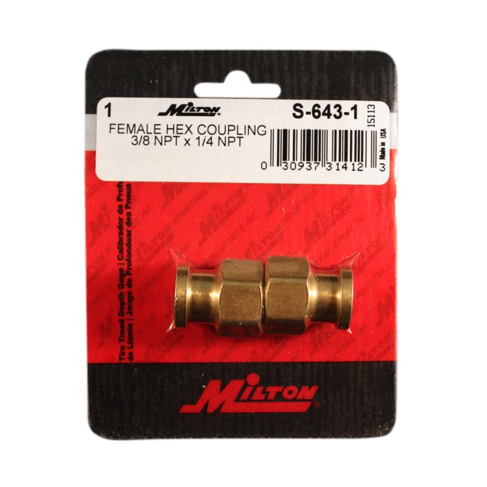3/8" FNPT x 1/4" FNPT Hex Coupling Hose Fitting