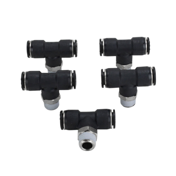 3/8" MNPT 1/2" OD Push-to-Connect Swivel Branch Tee (Box of 5)
