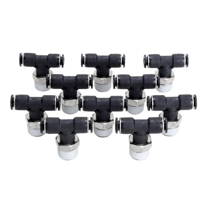 3/8" MNPT 1/4" OD Push-to-Connect Swivel Branch Tee (Box of 10)