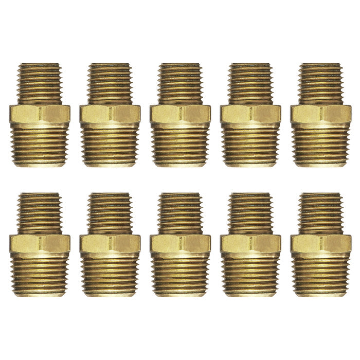 3/8" MNPT x 1/4" MNPT Hex Nipple Hose Fitting