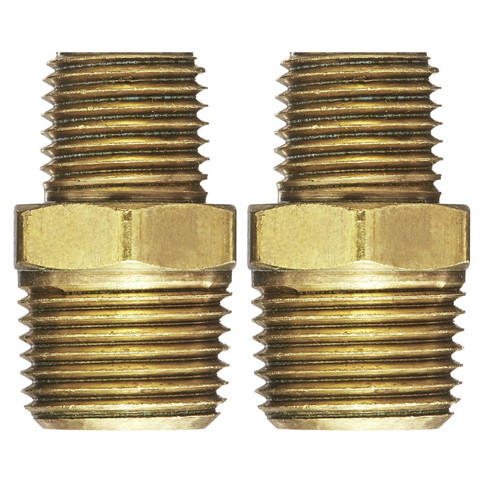 3/8" MNPT x 1/4" MNPT Hex Nipple Hose Fitting