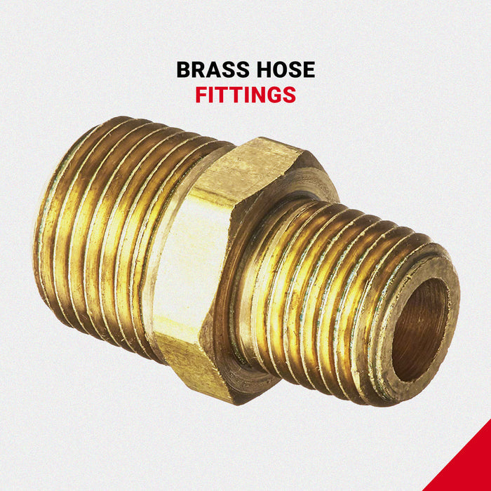 3/8" MNPT x 1/4" MNPT Hex Nipple Hose Fitting