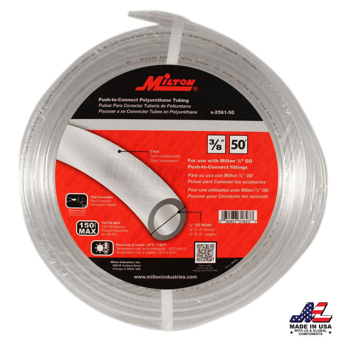 3/8" OD Push-to-Connect Tubing, 50' Long