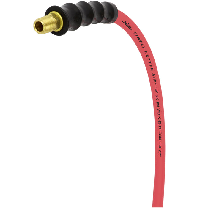 3/8" Ultra Lightweight Rubber Hose, 50' Air Hose w/ 1/4" NPT Male Inlet Thread Ends