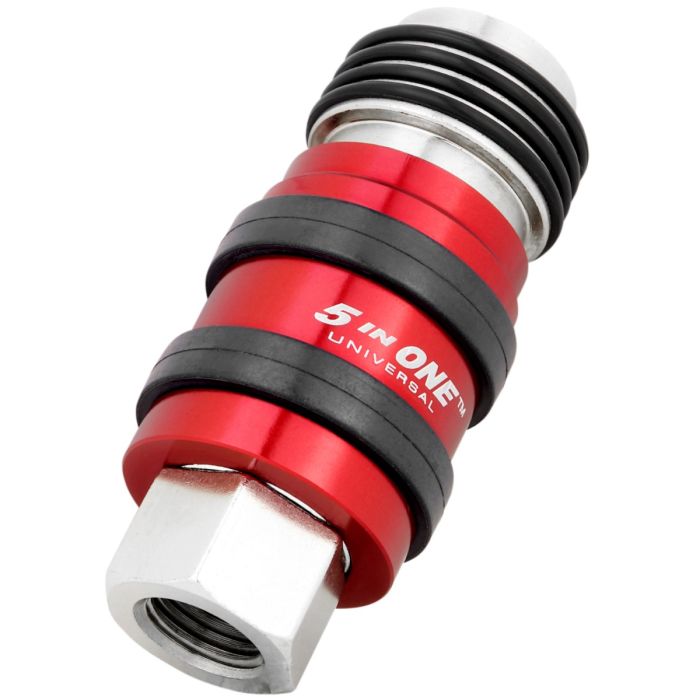 5 In ONE® Universal Coupler w/Safety Exhaust Quick-Connect, 1/4" Female NPT- PATENTED