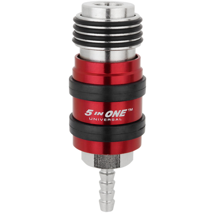 5 In ONE® Universal Safety Exhaust Hose Barb Industrial Coupler, 1/4" ID x 1/4" Flow Body