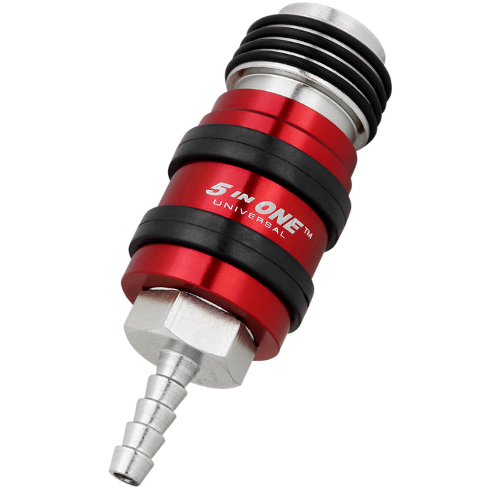 5 In ONE® Universal Safety Exhaust Hose Barb Industrial Coupler, 1/4" ID x 1/4" Flow Body