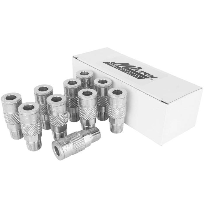789ST - Milton® 3/8" Steel (T-Style) Quick-Connect Male Steel Coupler (Box of 10)